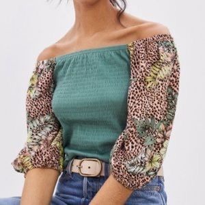 Anthropologie Roselle Smocked Top